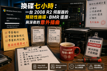 複製 貼上? 可沒這麼簡單. 換碟七小時：一台 2008 R2 伺服器的預防性換碟、BMR 還原、與深夜的意外插曲