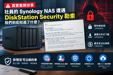 ⚠️ 真實案例分享：社員的 Synology NAS 遭遇 DiskStation Security 勒索